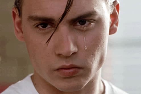 Johnny Depp crying hot