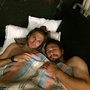 gay hot celeb james franco naked underneath a sheet with male