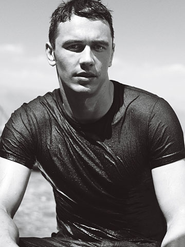 sexy james franco black and white photo all wet