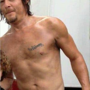stud norman reedus with shirt off and ripped body