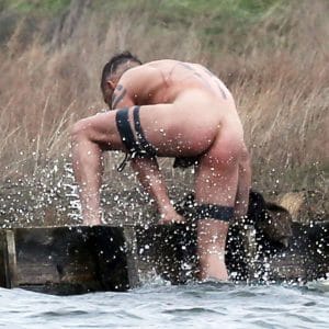 tv series taboo pic of Tom Hardy naked climbing out of the water