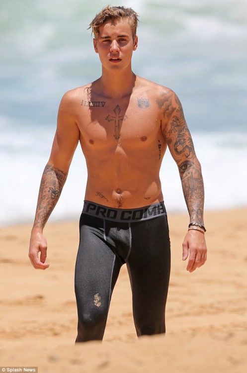 sexy justin bieber in wet suit