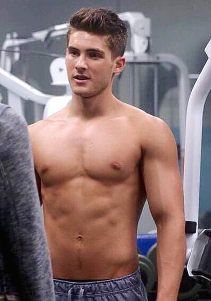 hot pic of celebrity cody christian showing off his abs on Teen Wolf tv show