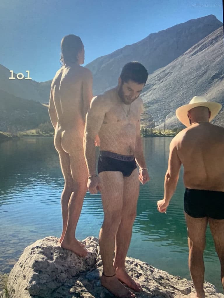 Ansel Elgort butt naked with friends camping