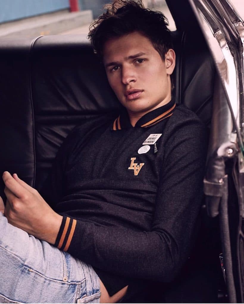 Ansel Elgort modeling very handsome