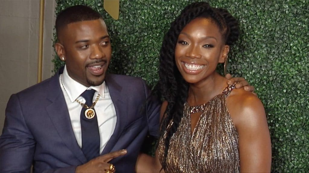 Ray J and Brandy red carpet