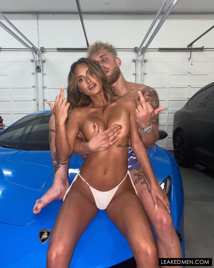 Jake Paul grabbing his girlfriends tits