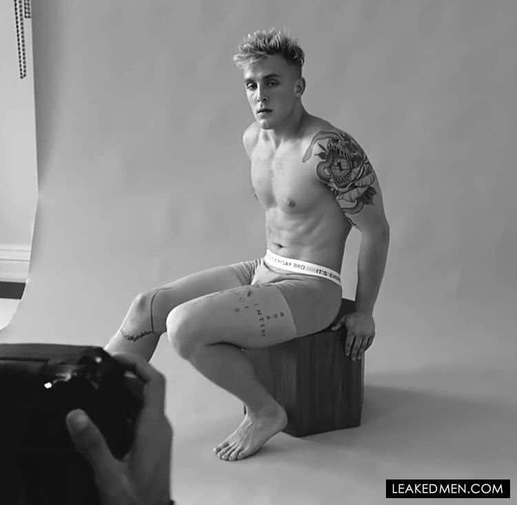 Jake Paul modeling shirtless